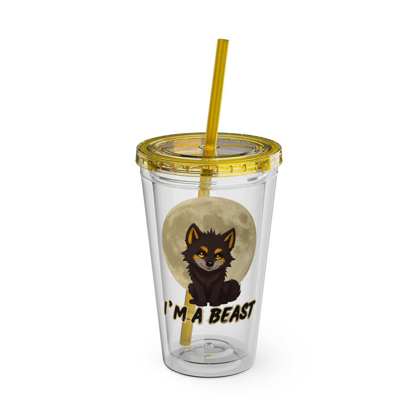 I'm A Beast Tumbler with Straw, 16oz