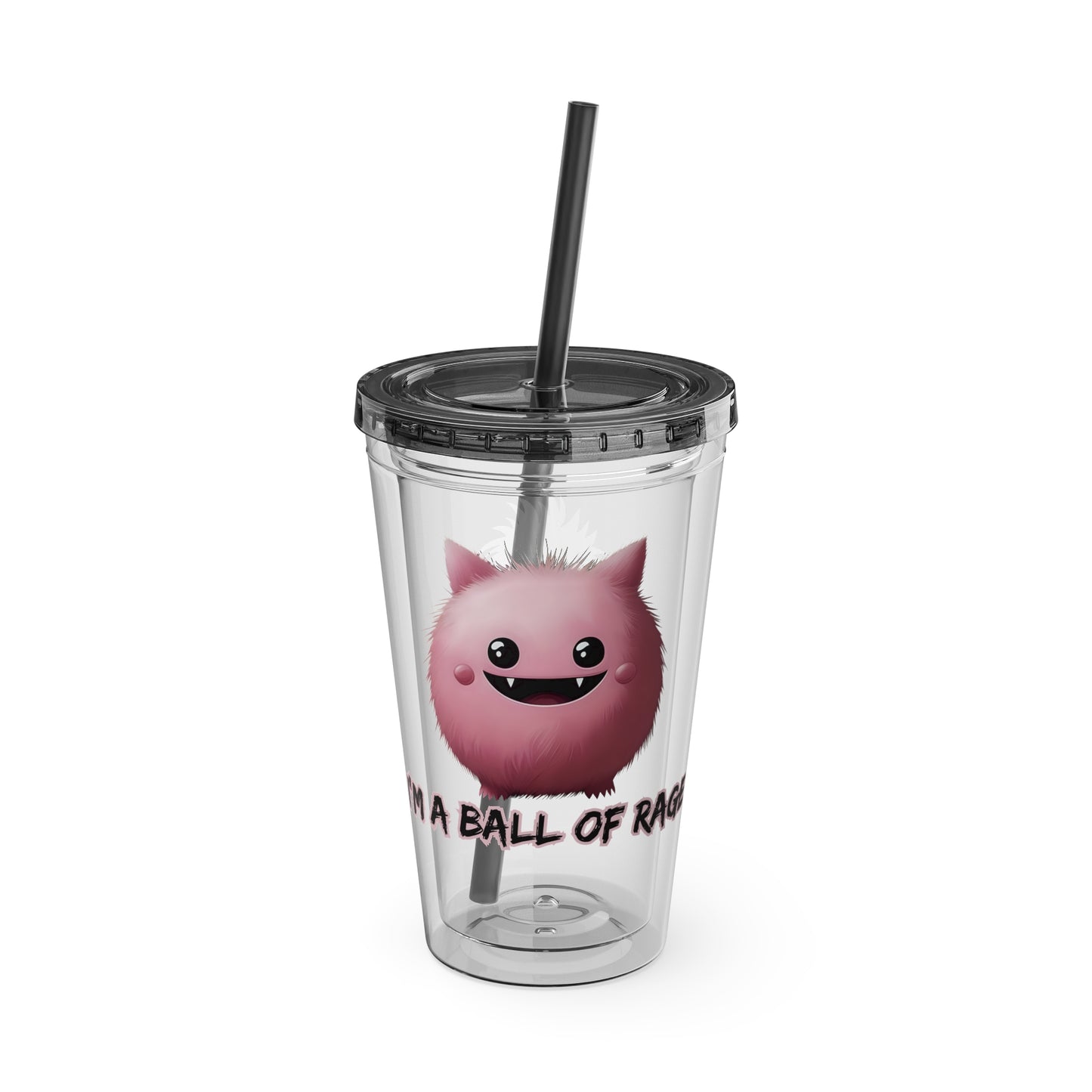 I'm A Ball Of Rage Tumbler with Straw, 16oz