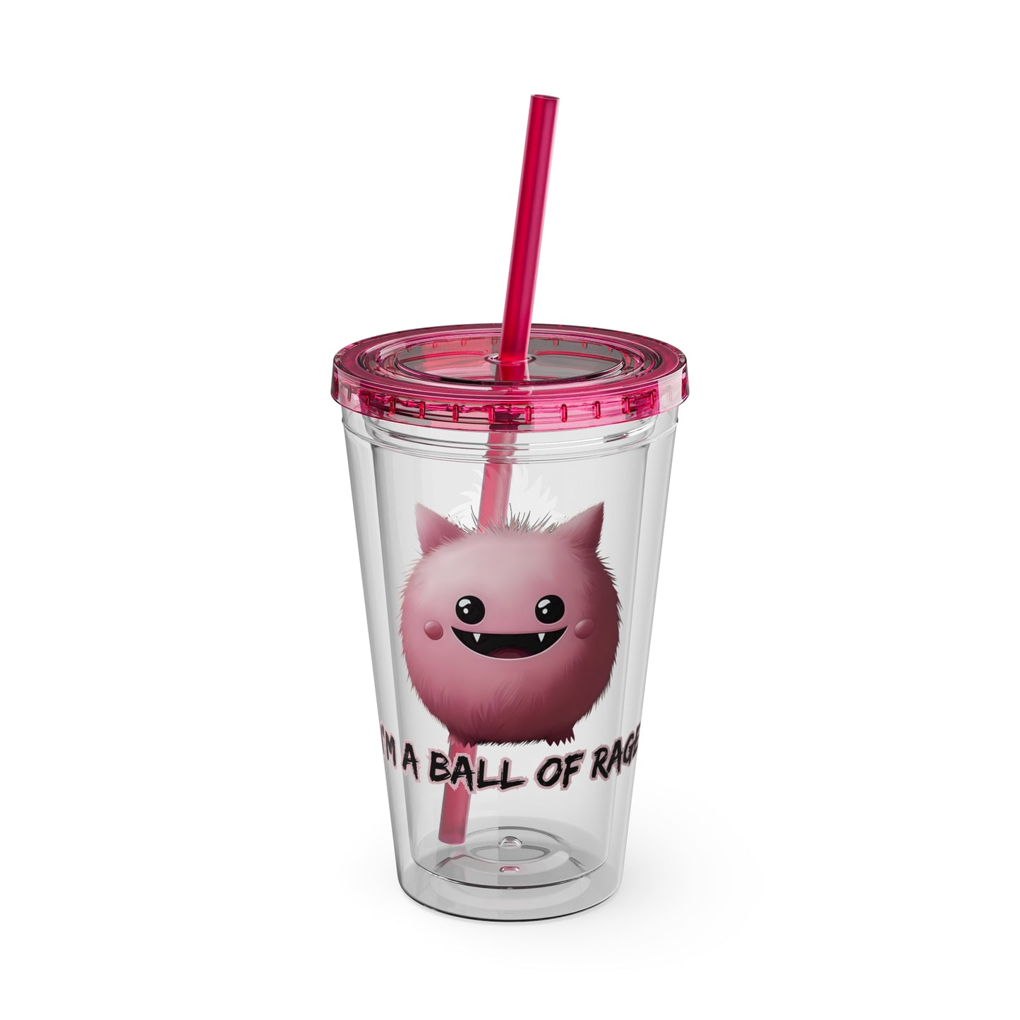 I'm A Ball Of Rage Tumbler with Straw, 16oz