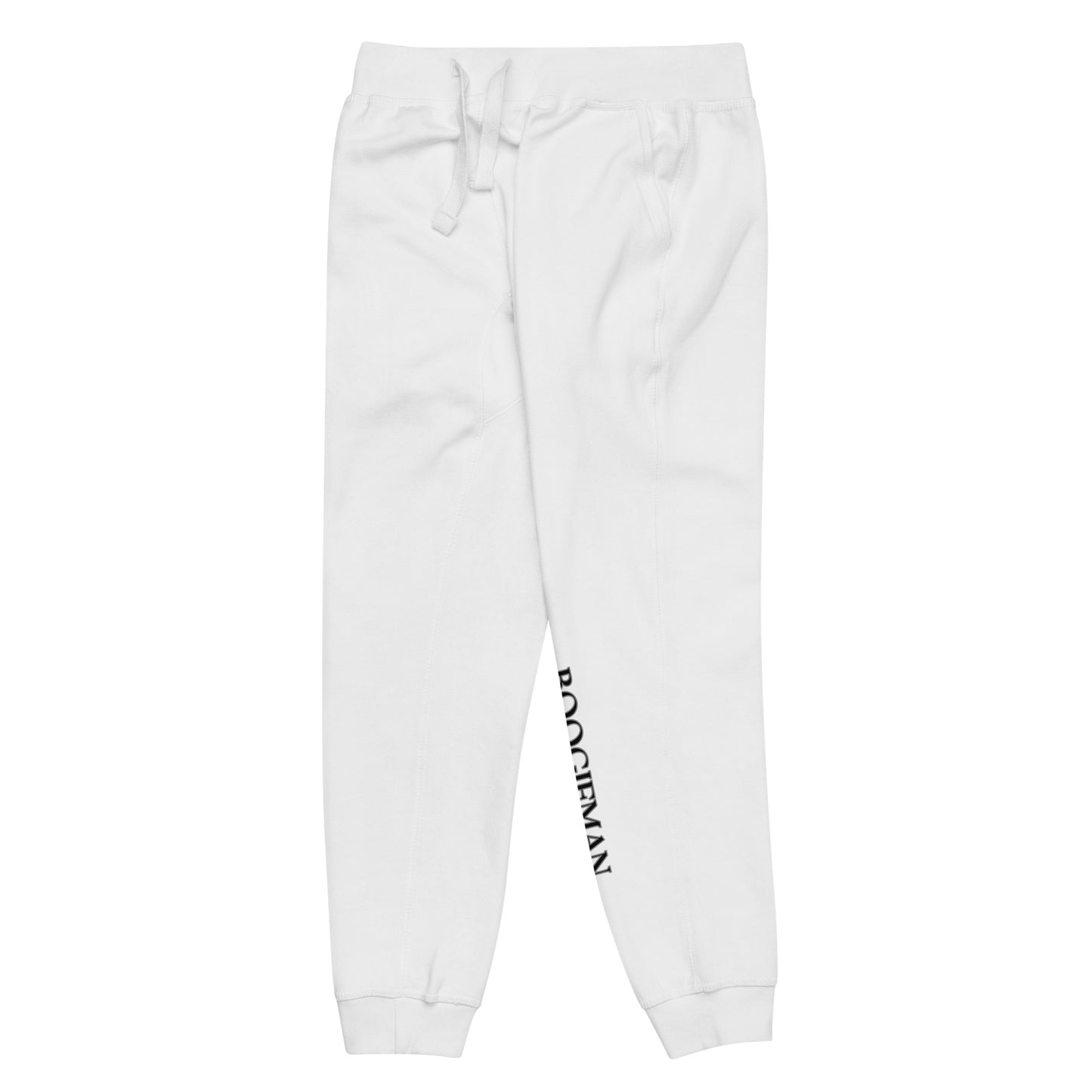 Boogieman (white) silver outline fleece sweatpants