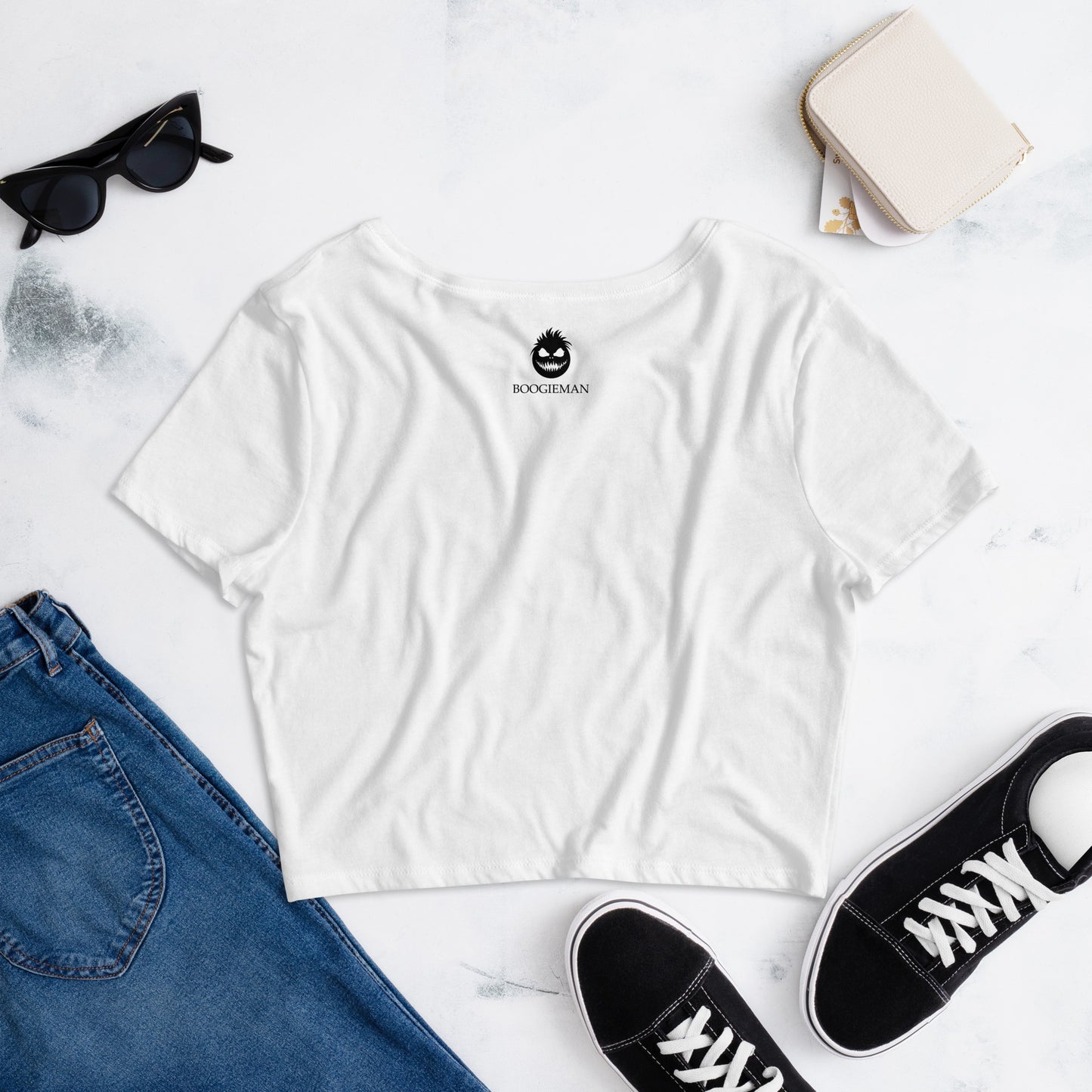 Tortured Heart Boogieman Crop Top (White)